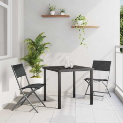Ensemble de salle à manger pour jardin 3 pcs Noir 563715563715