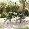 Ensemble de salle à manger pour jardin 5 pcs Noir 563716563716