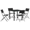Ensemble de salle à manger pour jardin 5 pcs Noir 563716563716