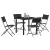 Ensemble de salle à manger pour jardin 5 pcs Noir 563716563716