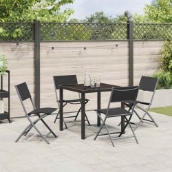 Ensemble de salle à manger pour jardin 5 pcs Noir 563716563716