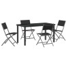 Ensemble de salle à manger pour jardin 5 pcs Noir 563717563717