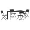 Ensemble de salle à manger pour jardin 5 pcs Noir 563718563718