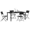Ensemble de salle à manger pour jardin 5 pcs Noir 563718563718