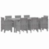 Ensemble de salle à manger pour jardin 9 pcs Gris clair 563721563721