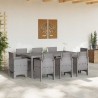 Ensemble de salle à manger pour jardin 9 pcs Gris clair 563721563721