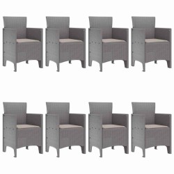 Ensemble de salle à manger pour jardin 9 pcs Gris clair 563721563721