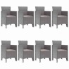 Ensemble de salle à manger pour jardin 9 pcs Gris clair 563721563721