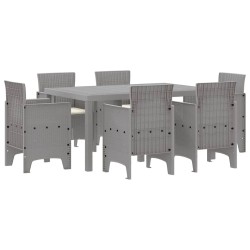 Ensemble de salle à manger pour jardin 7 pcs Gris clair 563722563722