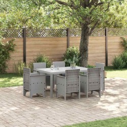 Ensemble de salle à manger pour jardin 7 pcs Gris clair 563723563723
