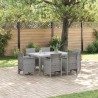 Ensemble de salle à manger pour jardin 7 pcs Gris clair 563723563723