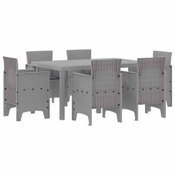 Ensemble de salle à manger pour jardin 7 pcs Gris clair 563723563723