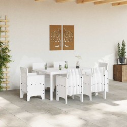 Ensemble de salle à manger pour jardin 7 pcs Blanc Rattan Polt 563724563724