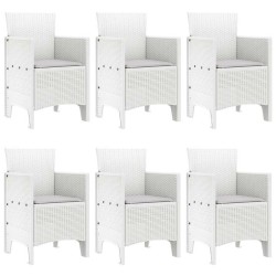 Ensemble de salle à manger pour jardin 7 pcs Blanc Rattan Polt 563724563724