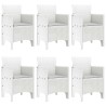Ensemble de salle à manger pour jardin 7 pcs Blanc Rattan Polt 563724563724