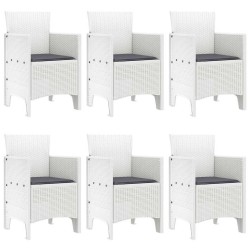 Ensemble de salle à manger pour jardin 7 pcs Blanc Rattan Polt 563725563725