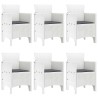 Ensemble de salle à manger pour jardin 7 pcs Blanc Rattan Polt 563725563725