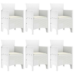 Ensemble de salle à manger pour jardin 7 pcs Blanc Rattan Polt 563726563726