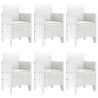 Ensemble de salle à manger pour jardin 7 pcs Blanc Rattan Polt 563726563726
