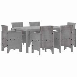 Ensemble de salle à manger pour jardin 7 pcs Gris clair 563727563727