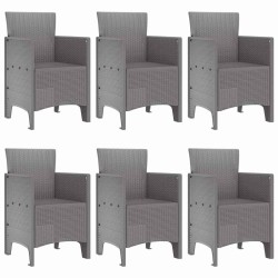 Ensemble de salle à manger pour jardin 7 pcs Gris clair 563727563727