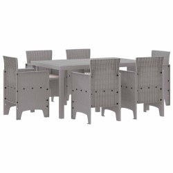 Ensemble de salle à manger pour jardin 7 pcs Gris clair 563728563728