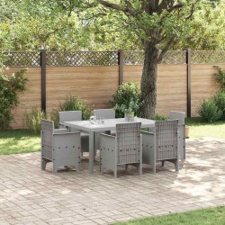 Ensemble de salle à manger pour jardin 7 pcs Gris clair 563729563729