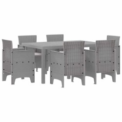 Ensemble de salle à manger pour jardin 7 pcs Gris clair 563729563729
