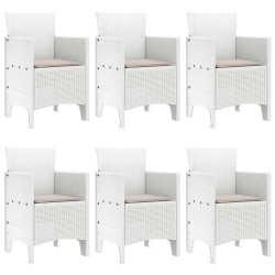 Ensemble de salle à manger pour jardin 7 pcs Blanc Rattan Polt 563730563730