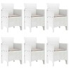 Ensemble de salle à manger pour jardin 7 pcs Blanc Rattan Polt 563730563730