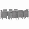 Ensemble de salle à manger pour jardin 9 pcs Gris clair 563733563733