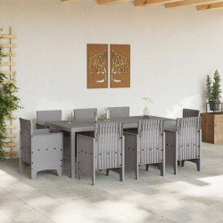 Ensemble de salle à manger pour jardin 9 pcs Gris clair 563733563733