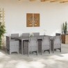 Ensemble de salle à manger pour jardin 9 pcs Gris clair 563733563733