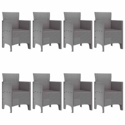 Ensemble de salle à manger pour jardin 9 pcs Gris clair 563733563733