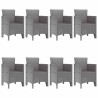 Ensemble de salle à manger pour jardin 9 pcs Gris clair 563733563733