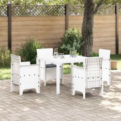 Ensemble de salle à manger pour jardin 5 pcs Blanc 563736563736