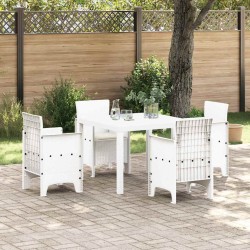 Ensemble de salle à manger pour jardin 5 pcs Blanc 563737563737