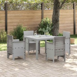 Ensemble de salle à manger pour jardin 5 pcs Gris clair 563738563738