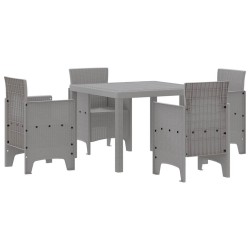 Ensemble de salle à manger pour jardin 5 pcs Gris clair 563738563738