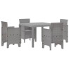 Ensemble de salle à manger pour jardin 5 pcs Gris clair 563738563738