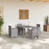 Ensemble de salle à manger pour jardin 5 pcs Gris clair 563738563738