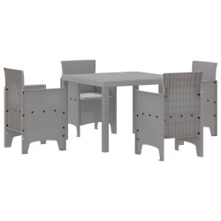 Ensemble de salle à manger pour jardin 5 pcs Gris clair 563739563739