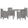 Ensemble de salle à manger pour jardin 5 pcs Gris clair 563739563739