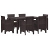 Ensemble de salle à manger pour jardin 7 pcs Marron Rattan Polt 563740563740