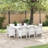 Ensemble de salle à manger pour jardin 9 pcs Blanc 563741563741