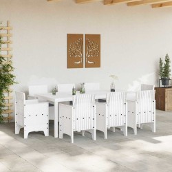 Ensemble de salle à manger pour jardin 9 pcs Blanc 563741563741