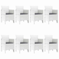 Ensemble de salle à manger pour jardin 9 pcs Blanc 563741563741