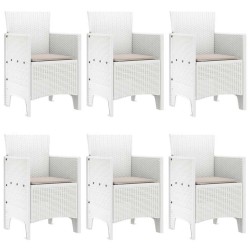 Ensemble de salle à manger pour jardin 7 pcs Blanc Rattan Polt 563742563742