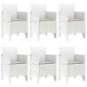 Ensemble de salle à manger pour jardin 7 pcs Blanc Rattan Polt 563742563742