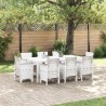 Ensemble de salle à manger pour jardin 9 pcs Blanc 563743563743